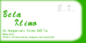 bela klimo business card